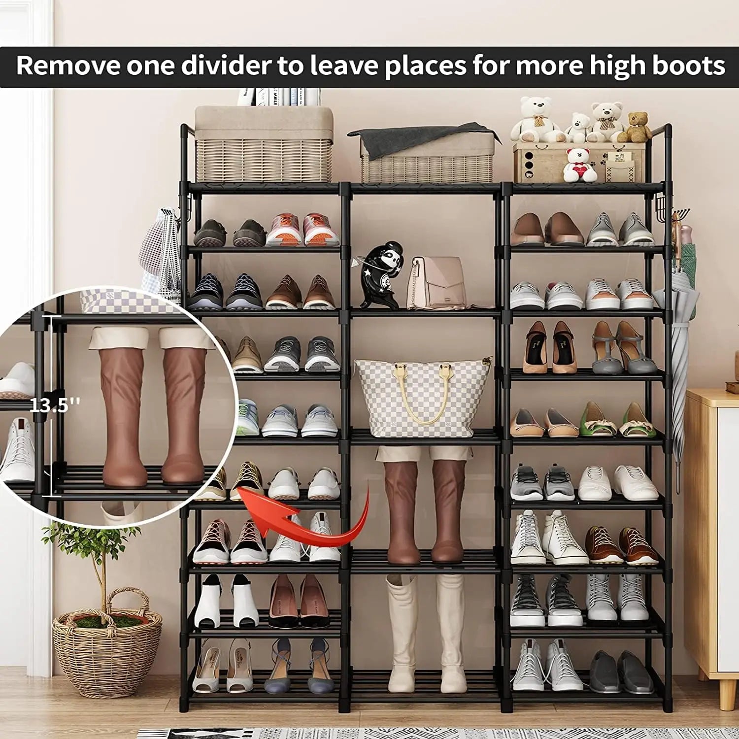 Zapatero de 9+5+9 Niveles, Organizador para Zapatos y Juguetes, para 50 a 55 Pares - vue 3 sur 6