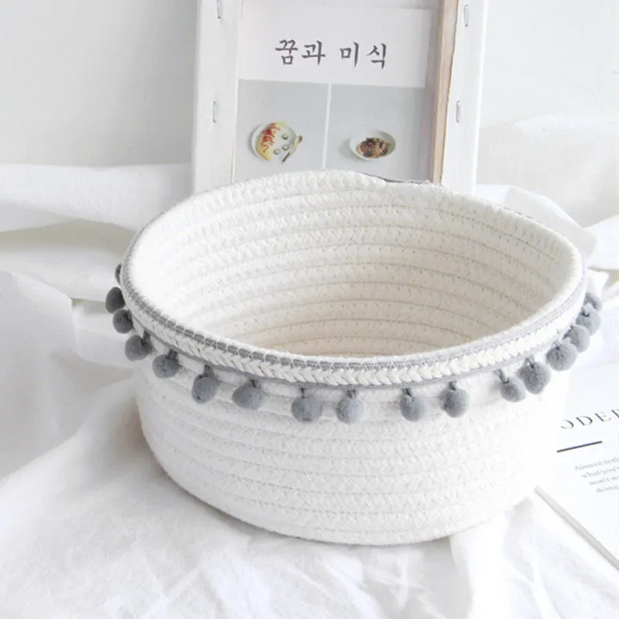 panier de rangement tissé polyvalent pour jouets et accessoires - vue 8 sur 9