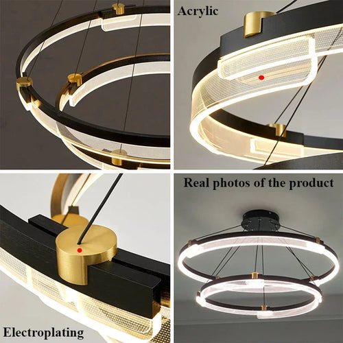 Minimalist Nordic acrylic chandelier for modern decor - vue 6 sur 11