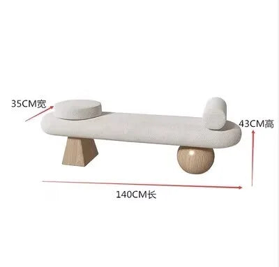 tabouret nordique en bois massif pour chaussures et repos - vue 18 sur 27