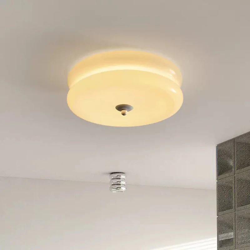 plafonnier rétro en verre acidulé pour décoration intérieure - vue 6 sur 8