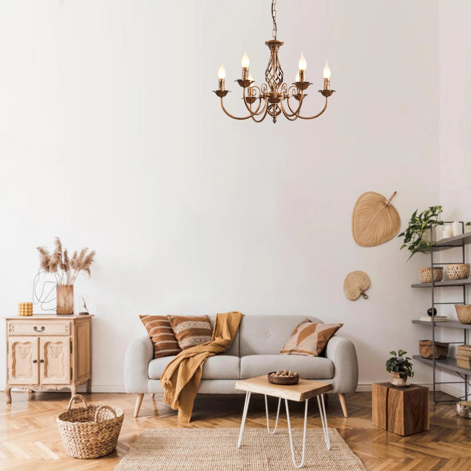 Lustre de ferme en bronze - vue 6 sur 7