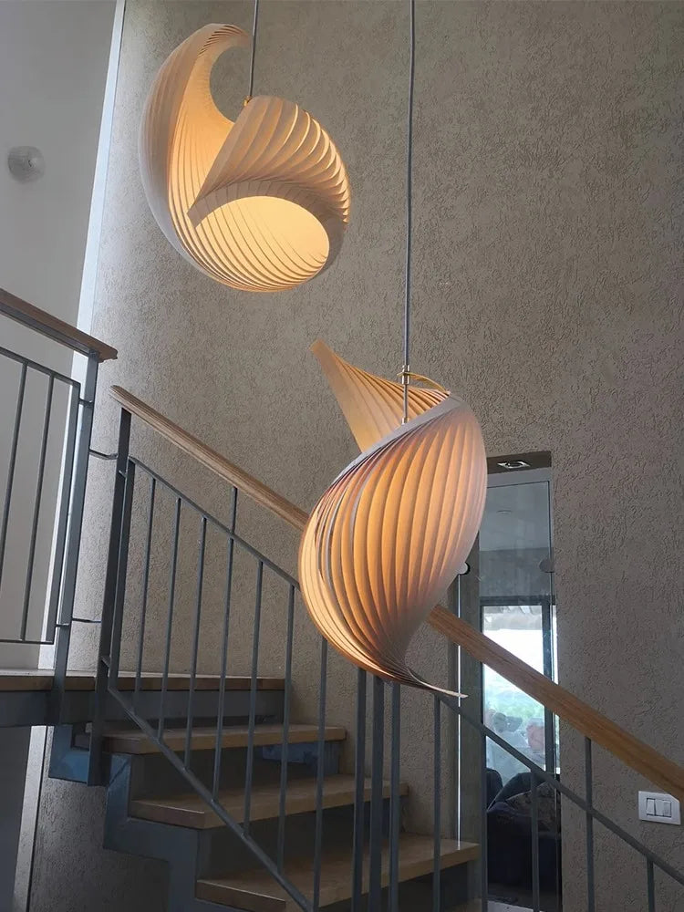 lustre nordique wabi sabi en bois design rétro décoratif