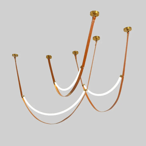 ceinture en cuir moderne avec suspension led pour décoration luminaire