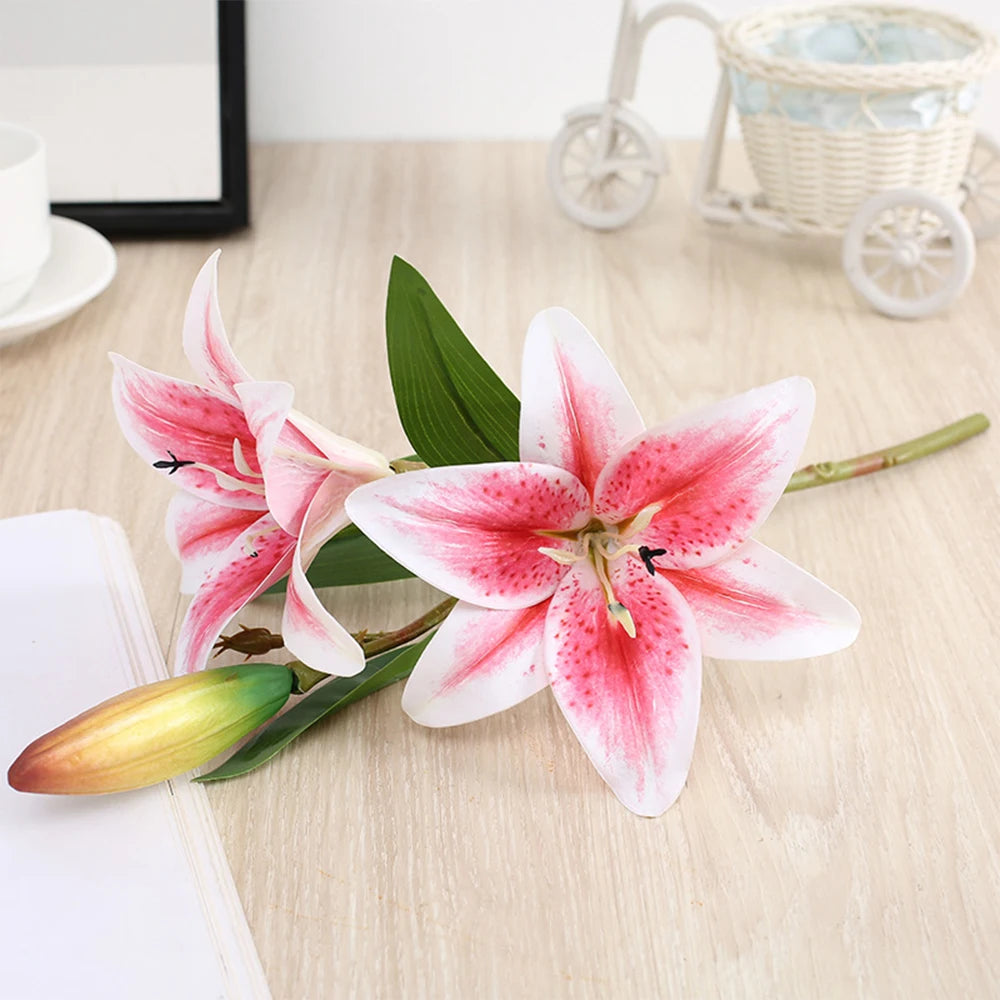 fleurs artificielles de lys pour décoration de jardin et mariage - vue 9 sur 13