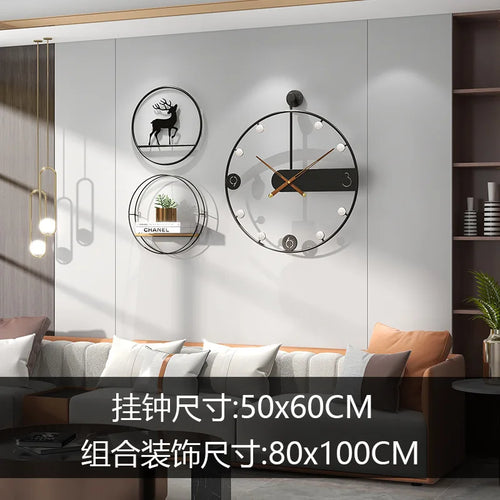 Modern Simple Iron Wall Clock, Home Decoration, Living Room, Creative, Fashion - vue 10 sur 11