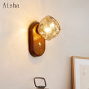 Japanese ice cube design wooden wall light for minimalist decor