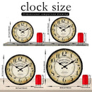 1pc retro wooden wall clock, wall clock designed by Paris watchmaker, non-ticking round silent clock, suitable for living room b