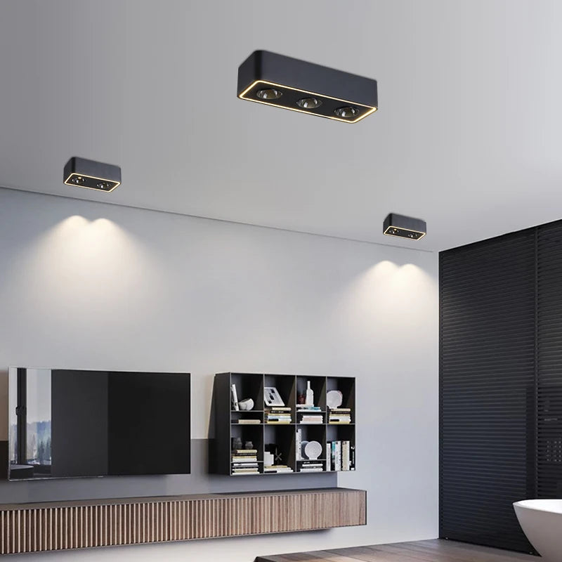 plafonnier led carré anti-éblouissement surface montée audacieuse - vue 5 sur 16