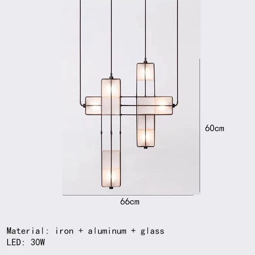 Lustre Art déco d'intérieur en verre blanc or noir en métal pour Hall d'hôtel salle à manger cuisine Bar lampe suspendue - vue 8 sur 12