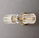 applique murale led moderne en cristal clair nickel laiton