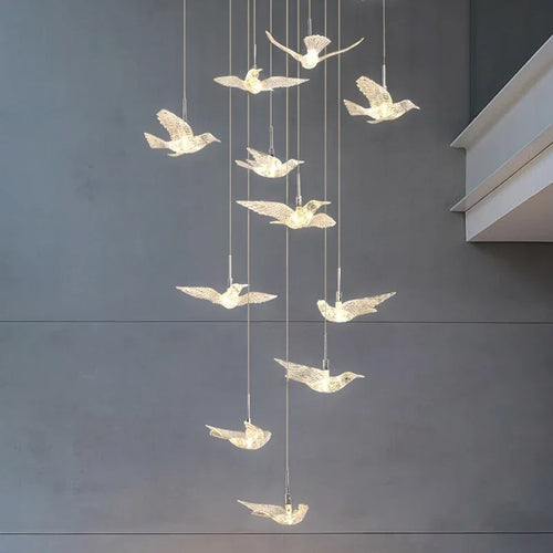 suspension LED décorative en forme d'oiseau idéale pour loft