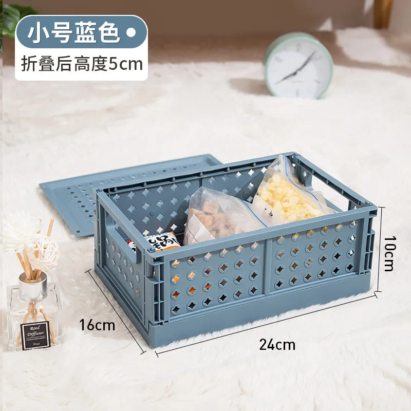 Collapsible Desktop Storage Box, Student Cosmetics Basket, Simplicity, Household, Dormitory, Stationery, Sundry, Small - vue 12 sur 18
