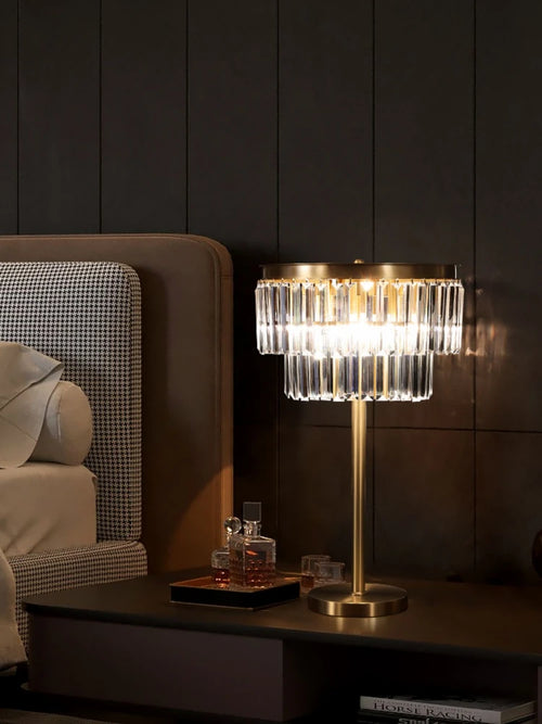 lampe de bureau en cristal de cuivre design moderne luxe - vue 4 sur 9