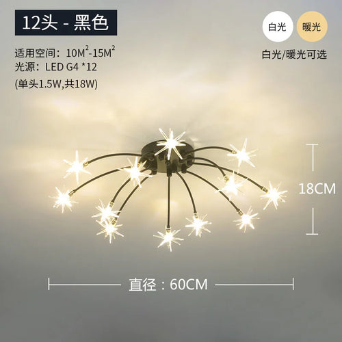 plafonnier étoile led pour éclairage intérieur moderne - vue 11 sur 18