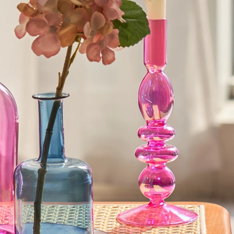 bougeoirs coniques en verre pour décoration intérieure et mariage - vue 6 sur 12