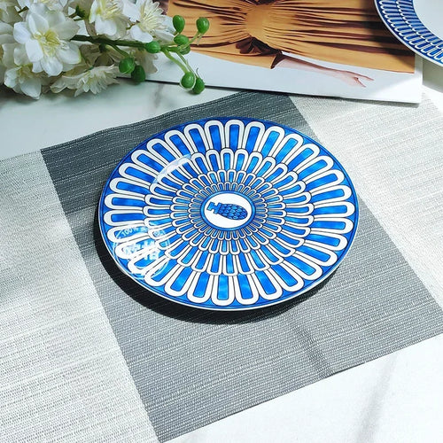Assiette céramique style européen motif élégant thé