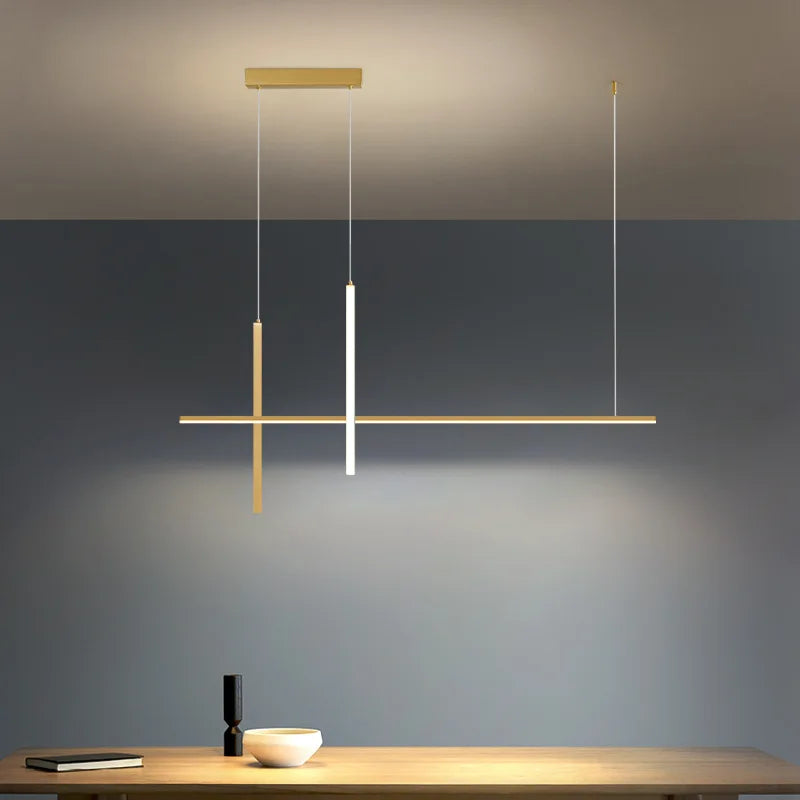 Lustre led dimmable noir minimaliste moderne