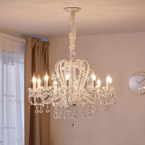 lustre retro en cristal art nordique pour salon et salle à manger - vue 2 sur 11