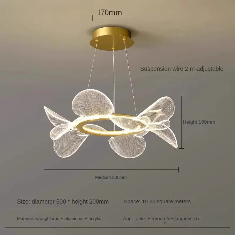 lustre en acrylique minimaliste design créatif à pétales - vue 10 sur 10