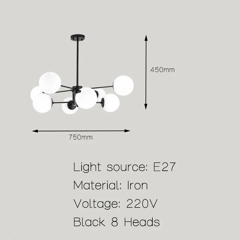 Moderne Simple suspension LED lumière fer lustre chambre salon salle à manger éclairage à la maison noir/or E27 220V plafonnier - vue 13 sur 20
