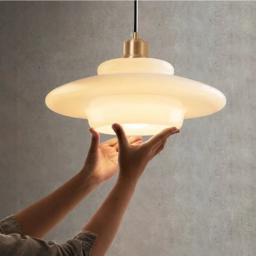 lustre minimaliste en verre pour décoration intérieure moderne