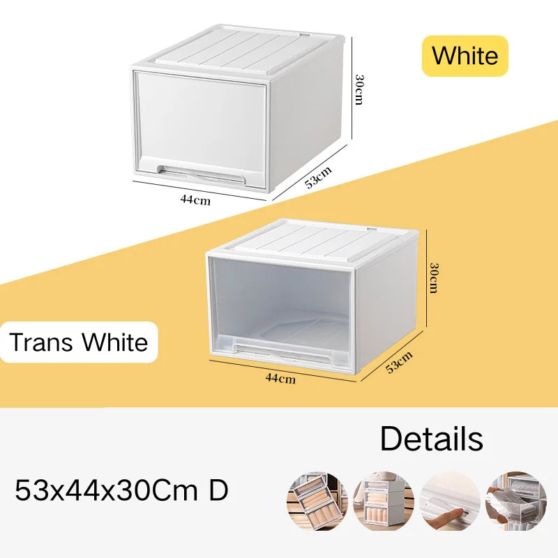 tiroirs empilables en plastique transparent pour rangement pratique - vue 30 sur 48