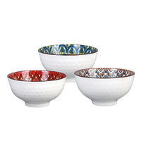 Ensemble bols ceramique motif floral boheme 115mm