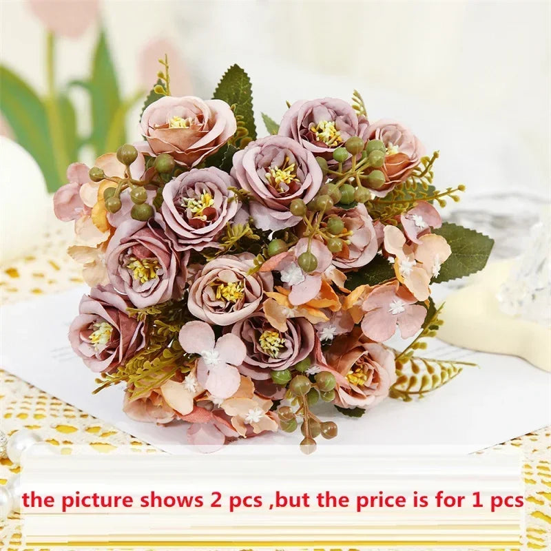 bouquet de roses artificielles en soie pour la fête de saint-valentin - vue 12 sur 12