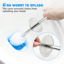 Toilet Brush and Holder, 2 Pack Toilet Brush with 304 Stainless Steel Long Handle, Toilet Bowl Brush White