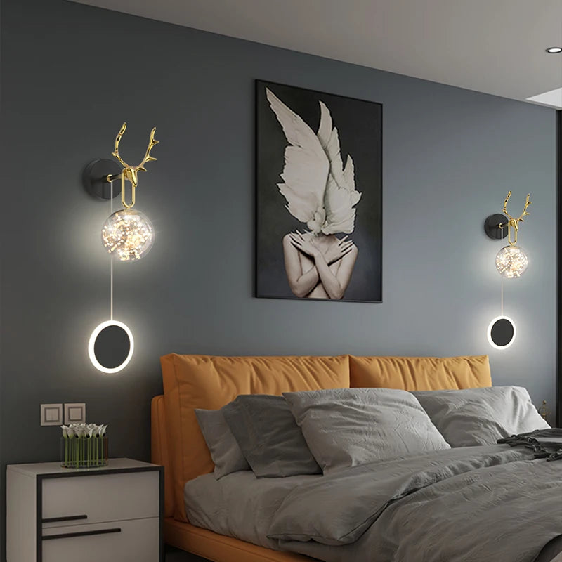 Nordic minimalist luxury star wall lamp bedside chandelier - vue 4 sur 18