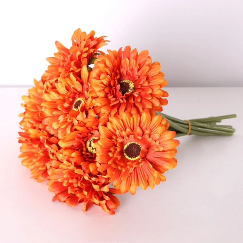 lot de têtes de fleurs artificielles gerbera pour décoration intérieure et extérieure - vue 2 sur 11
