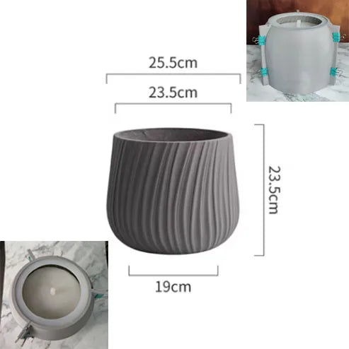 moule en silicone pour pot de fleurs en béton