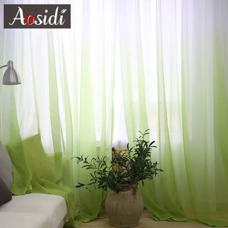 Voilage tulle dégradé moderne léger pour salon chambre - vue 3 sur 10