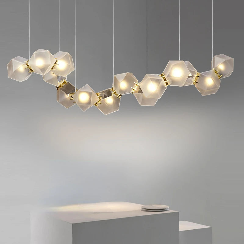 2024 Modern LED Chandelier Nordic Home Decoration  Club Front Desk Hanging Light Office Restaurant Ceiling Chandelier - vue 2 sur 12