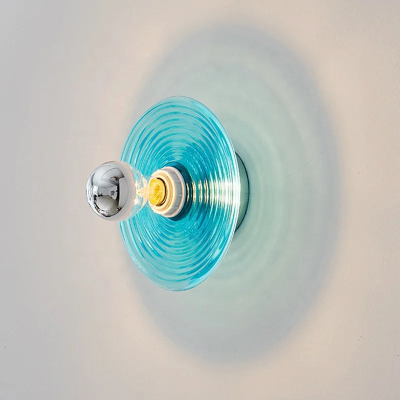 applique murale led nordique en verre ondulé pour décoration d'ambiance - vue 2 sur 8