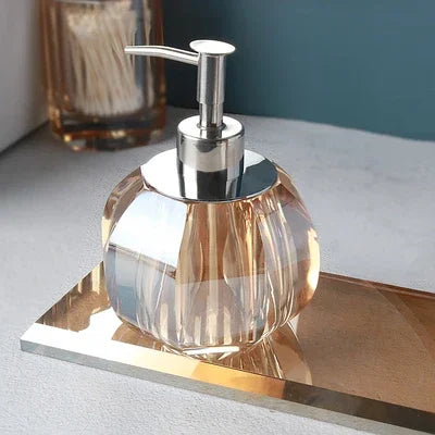 distributeur de savon en verre luxe pour salle de bain - vue 8 sur 15