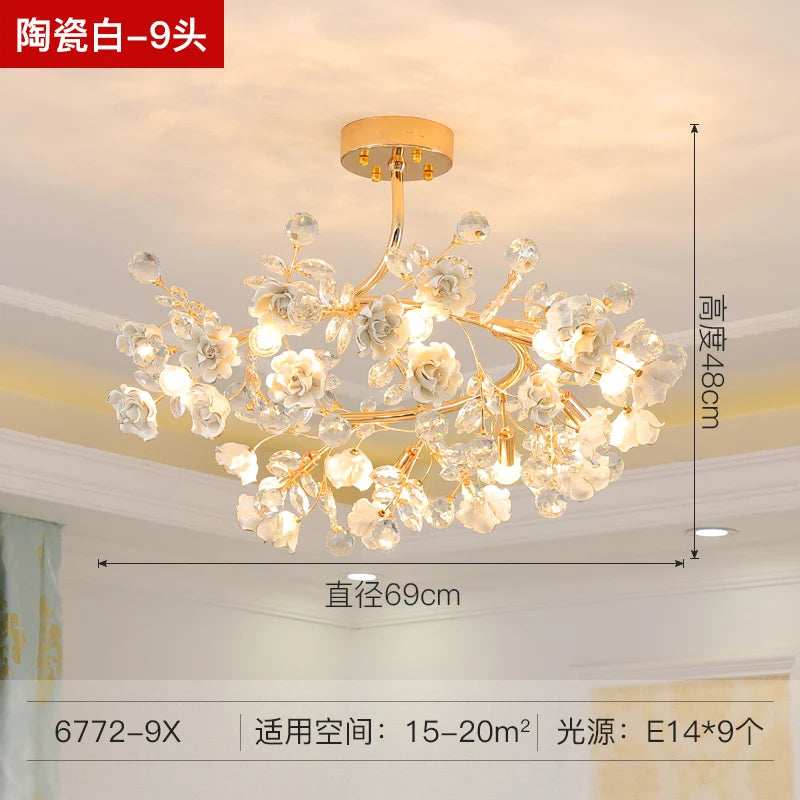 lustre en céramique italien éclairage cristal pour mariage et intérieur - vue 10 sur 14
