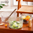 Bol en verre rayé design pour salades desserts