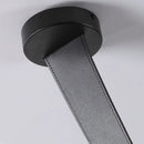 Minimalist leather and glass LED chandelier for decoration
