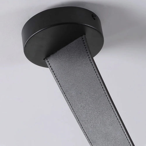 Minimalist leather and glass LED chandelier for decoration - vue 7 sur 8
