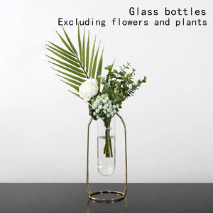 geometric wrought metal vase for modern decoration