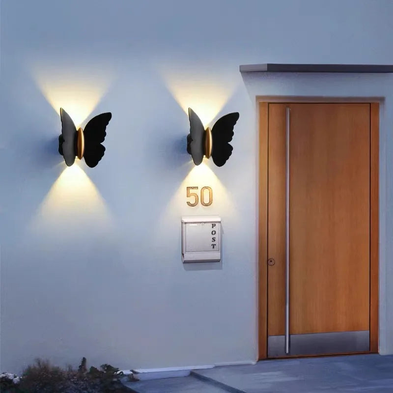 Applique murale extérieure étanche décoration led papillon