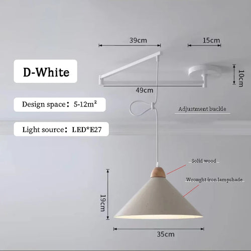 Lustres à bascule de Table à manger modernes LED peuvent être déplacés lampes à long poteau nordique Simple télescopique pliant lustre à bras Long - vue 13 sur 22