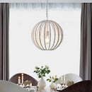lustre vintage en perles de bois style américain loft campagne