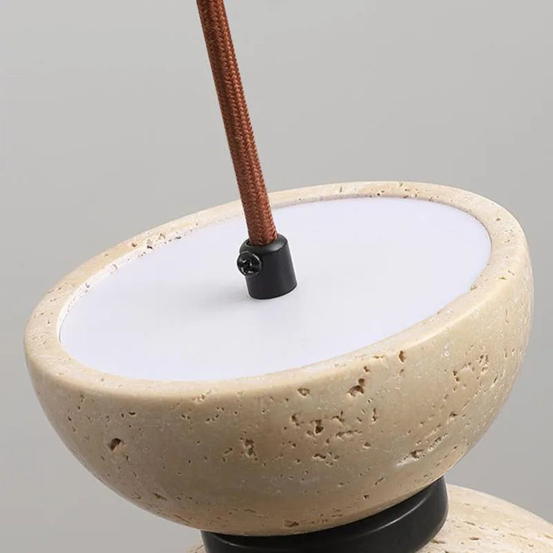 lustre en pierre naturelle nordique pour intérieur avec fil réglable - vue 6 sur 11