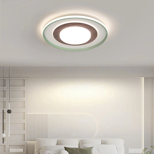lampe de salon minimaliste carrée à grains de bois