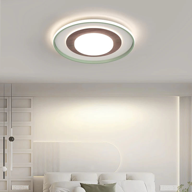 lampe de salon minimaliste carrée à grains de bois - vue 6 sur 18
