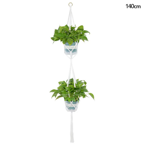 paniers suspendus en macramé pour plantes et décoration