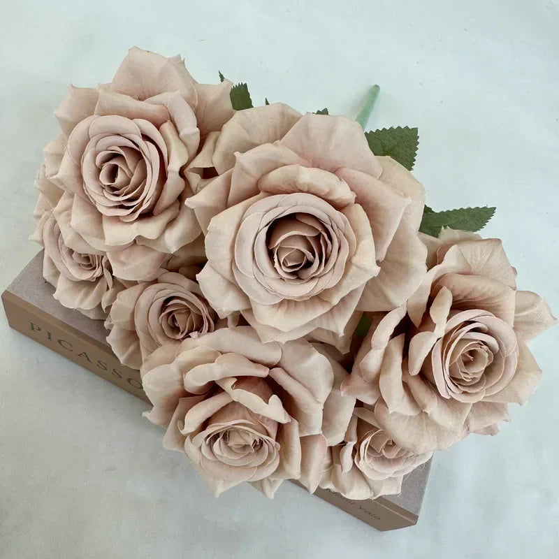 bouquet de roses artificielles en soie pour décoration festive - vue 12 sur 15